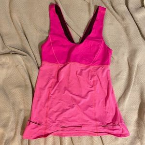 Pink LuluLemon Tank Top with Cinch-able Waist Size 6